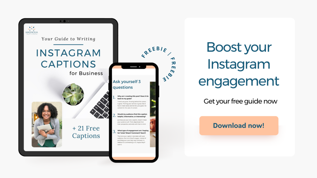 image of free download of Instagram Captions. saying let's boost Instagram engagement. grab you free guide now. download now.